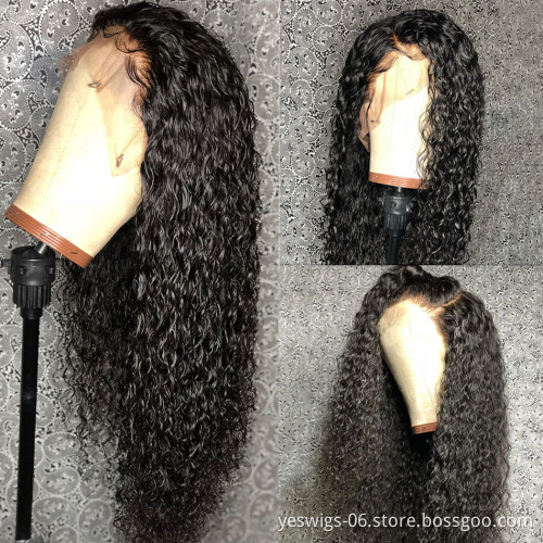 Raw Brazilian Virgin Natural Color Human Hair Water Wave 360 Full Hd Lace Frontal Wig Human Hair Lace Front Wig For Black Women